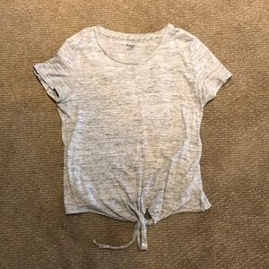 Madewell grey tie-front T-shirt